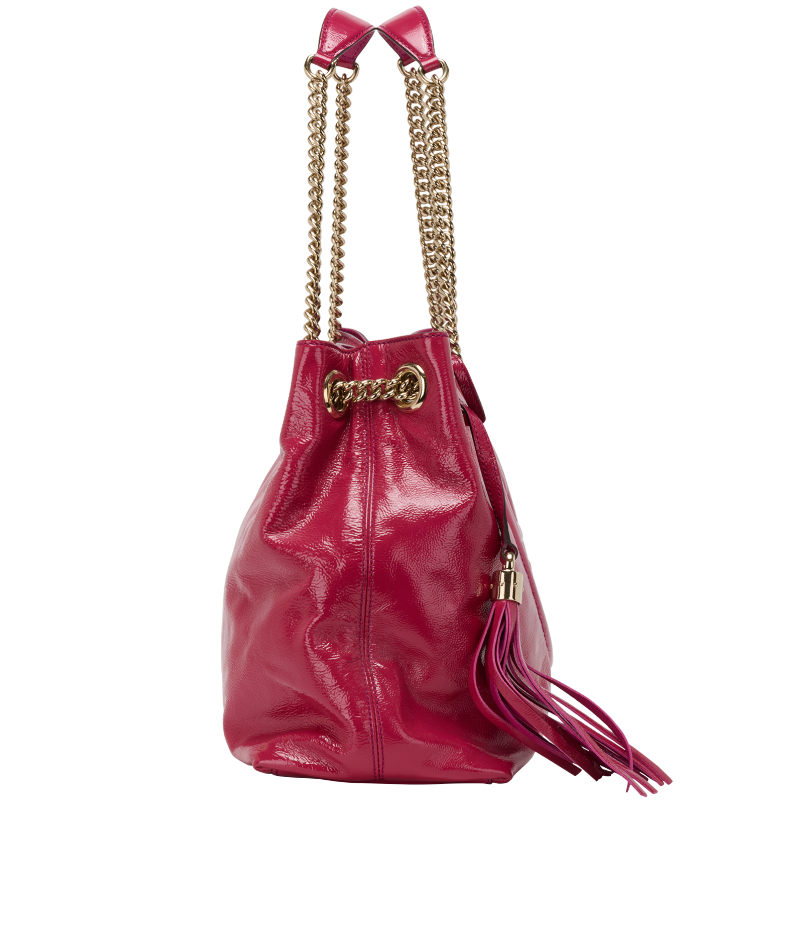Medium Soho Tassel Hobo, &pound;650, Handbags, Pink, Patent Leather, Side view